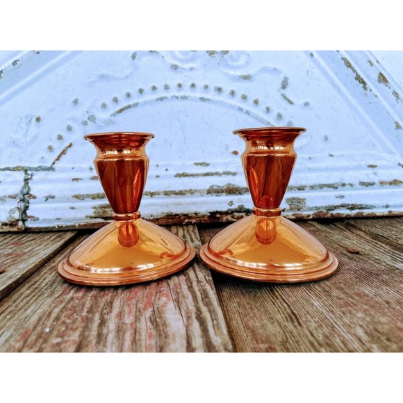 Vintage Coppercraft guild Copper Candle Holders - Picture 8 of 10